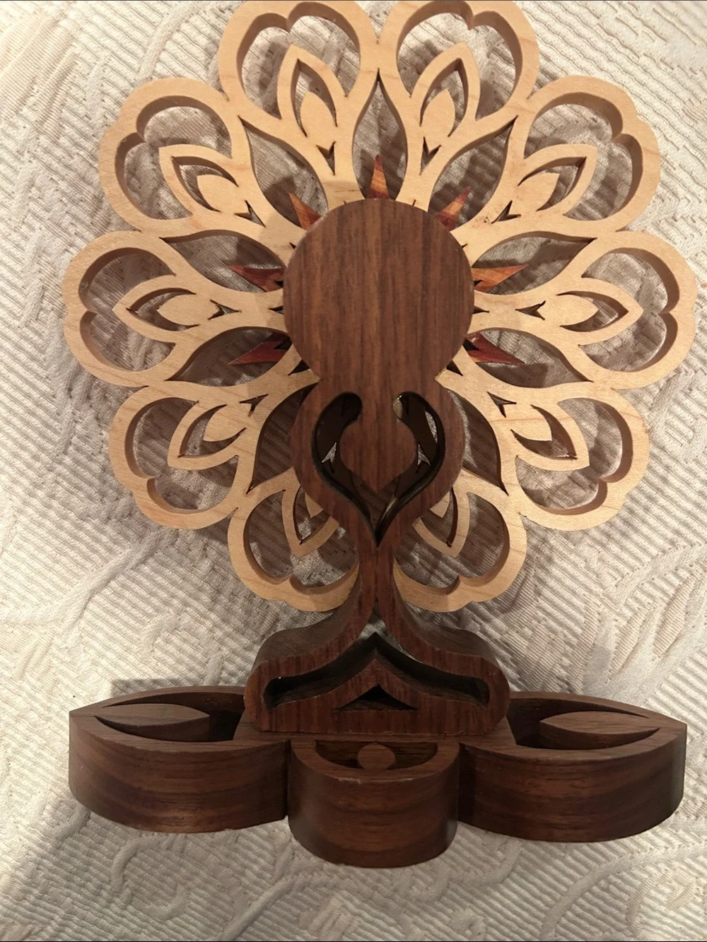 Handcrafted Woode Clock in Natural and Brown